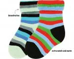 RS Harmony Kuschelsocken bunte Streifen | Blau-Schwarz
